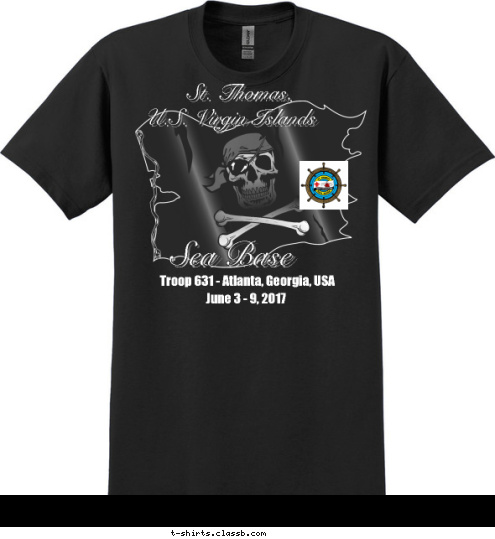 St. Thomas, U.S. Virgin Islands Sea Base Troop 631 - Atlanta, Georgia, USA June 3 - 9, 2017 T-shirt Design Troop631Seabase2017