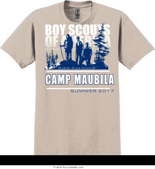 Mobile Area Council SUMMER 2017 CAMP MAUBILA T-shirt Design 