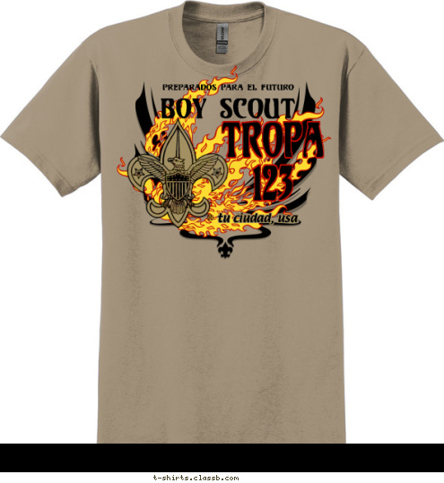 PREPARADOS PARA EL FUTURO BOY SCOUT tu ciudad, usa TROPA
123 T-shirt Design 