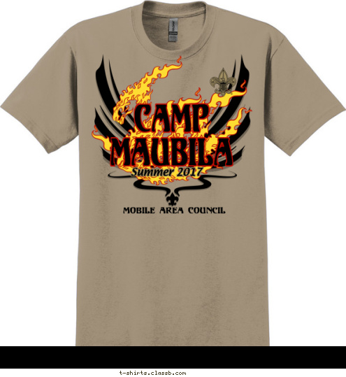 Summer 2017 CAMP MAUBILA Mobile Area Council T-shirt Design 