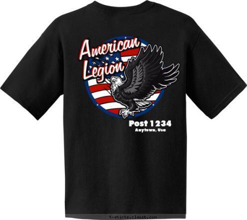 American AMERICAN LEGION Post 1234 POST 1234 POST 1234 Legion Anytown, Usa T-shirt Design 