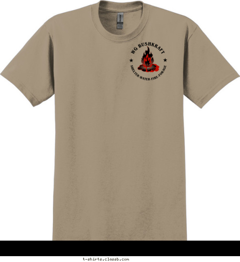   LEADERSHIP-SURVIVAL-OUTDOORSMANSHIP WG BUSHKRAFT SHELTER-WATER-FIRE-FORAGE E M B R A C E  Y O U R  I N N E R  A N I M A L WG BUSHKRAFT T-shirt Design 