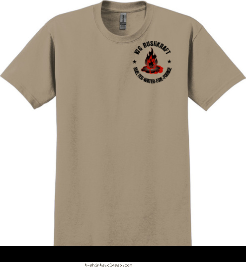   LEADERSHIP-SURVIVAL-OUTDOORSMANSHIP WG BUSHKRAFT SHELTER-WATER-FIRE-FORAGE E M B R A C E  Y O U R  I N N E R  A N I M A L WG BUSHKRAFT T-shirt Design 