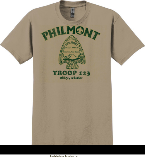 city, state TROOP 123 T-shirt Design 