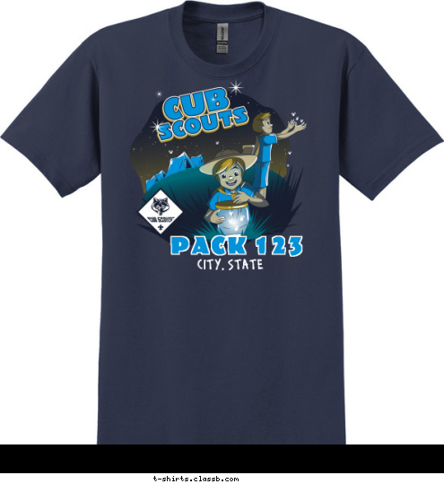 CITY, STATE PACK 123 T-shirt Design 