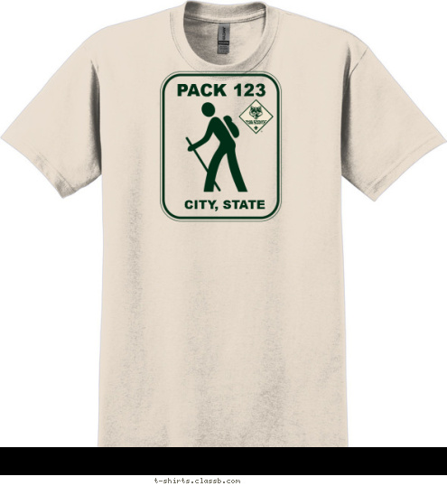 Your text here PACK 123 CITY, STATE
 T-shirt Design SP460