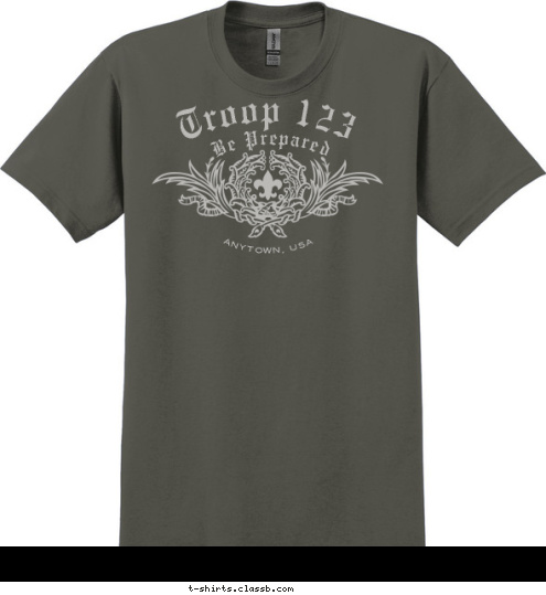 Troop 123 ANYTOWN, USA Be Prepared T-shirt Design SP463