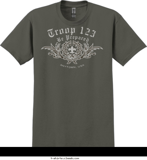 Troop 123 ANYTOWN, USA Be Prepared T-shirt Design SP463