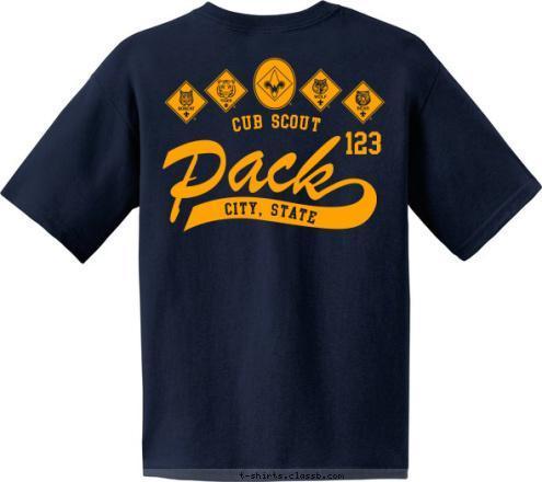 123 CITY, STATE CUB SCOUT T-shirt Design 