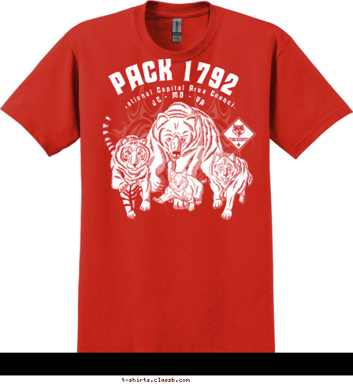 DC - MD - VA National Capital Area Council PACK 1792 T-shirt Design 