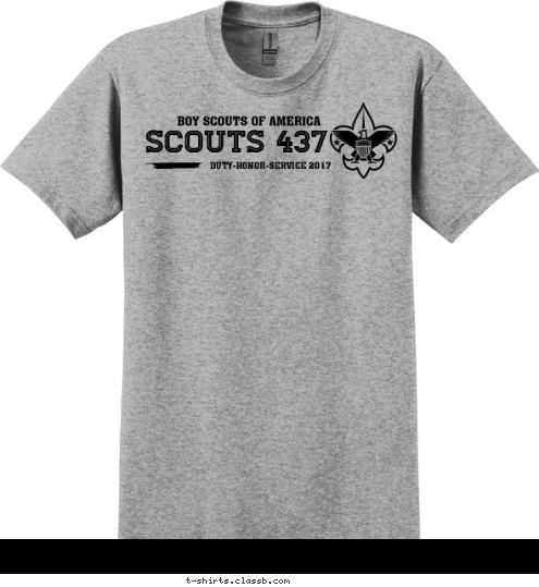 SCOUTS 437 BOY SCOUTS OF AMERICA DUTY-HONOR-SERVICE 2017 T-shirt Design 