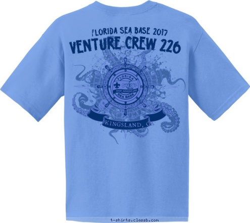 Venture Crew 226
King of Peace 
Episcopal Church FLORIDA SEA BASE 2017 VENTURE CREW 226 KINGSLAND, GA T-shirt Design 