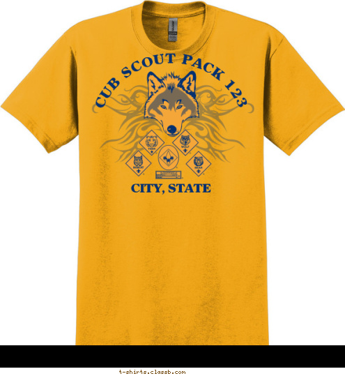 CUB SCOUT PACK 123 CITY, STATE T-shirt Design 