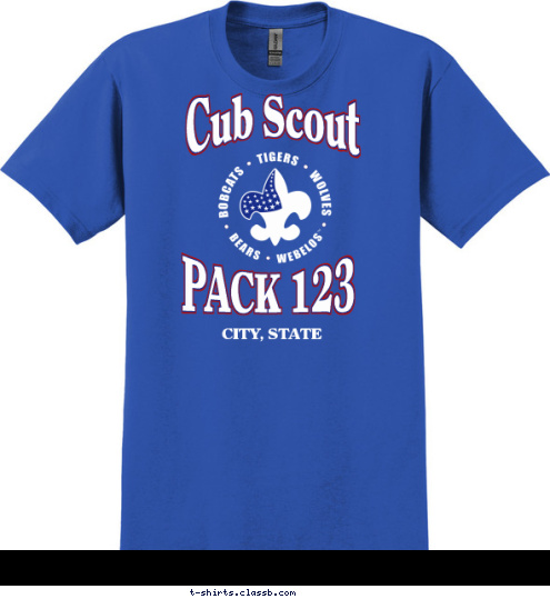 Cub Scout PACK 123 CITY, STATE T-shirt Design 