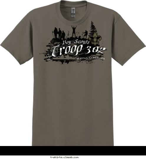 Troop 302 Walnut Creek, CA Boy Scouts T-shirt Design 