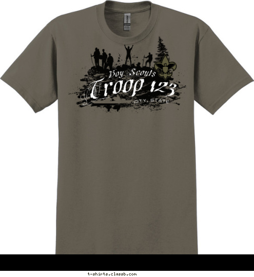 Troop 123 CITY, STATE Boy Scouts T-shirt Design 