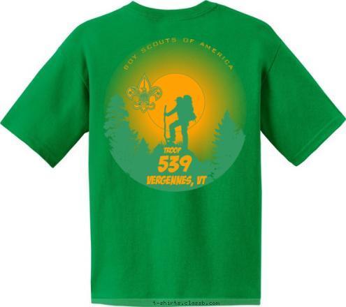 BOY SCOUTS OF AMERICA Vergennes, VT Troop 539 539 Vergennes VT TROOP T-shirt Design 