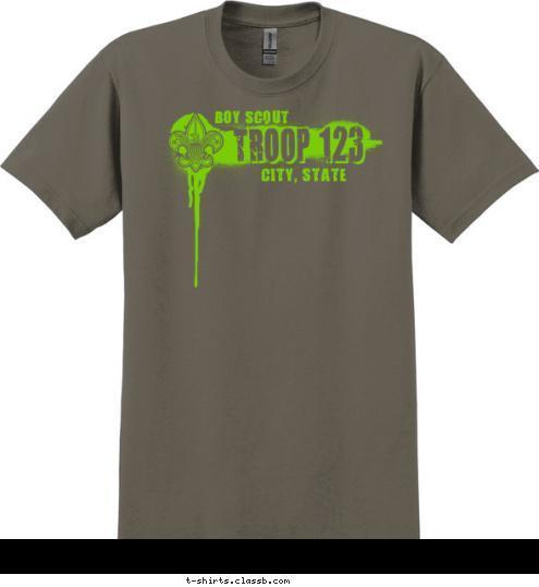 TROOP 123 BOY SCOUT CITY, STATE T-shirt Design 