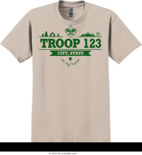 CITY, STATE TROOP 123 T-shirt Design 