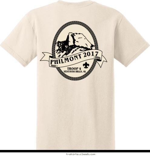 New Text TREK 711-I Troop 4 - Vestavia Hills, AL PHILMONT TROOP 4 CREW 711-I VESTAVIA HILLS, AL 2017 T-shirt Design 