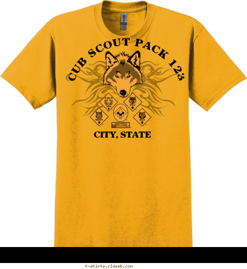 CUB SCOUT PACK 123 CITY, STATE T-shirt Design 