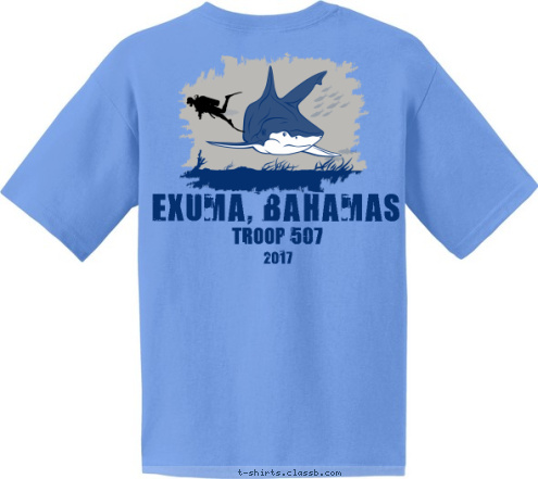 New Text TROOP 123 Troop 507 2017

 Exuma, Bahamas T-shirt Design 