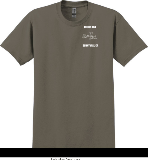 Trustworthy Loyal Helpful Friendly 
Courteous Kind Obedient Cheerful Thrifty Brave 
Clean Reverent Troop 404 Sunnyvale, CA
 SUNNYVALE, CA TROOP 404 T-shirt Design 