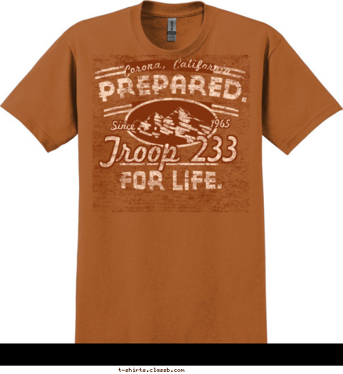 1965 Since Troop 233 Corona, California T-shirt Design 