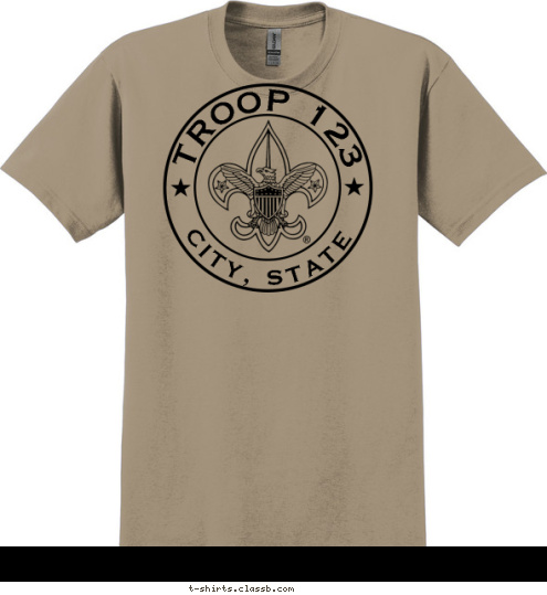 New Text New Text New Text TROOP 123 CITY, STATE  T-shirt Design 