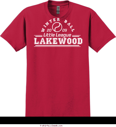 20               09 Little League LAKEWOOD WINTER  BALL T-shirt Design 