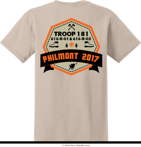 PHILMONT 2017 TROOP 181 616-R-01 & 616-R-02
 T-shirt Design 