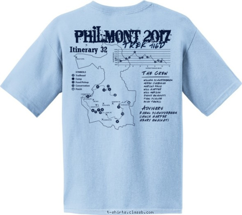 TROOP 35 Advisors DARIEN, CT The Crew PHILMONT 2017 Itinerary 32 TREK 716D WILLEM SCHUDDEBOOM 
MYRON CZEBINIAK
MARCUS FENG
WILL HARPER
WILL MORGAN
DANNY OWAINATI
PAUL SCALISE
EVAN TOWELL RAOUL SCHUDDEBOOM
CHUCK HARPER
HENRY OWAINATI T-shirt Design 