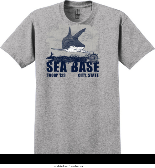 TROOP 123 CITY, STATE
 SEA BASE T-shirt Design 