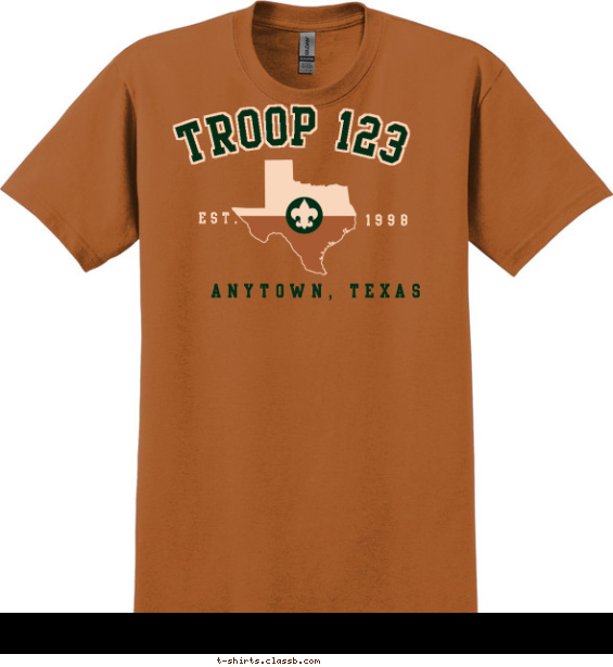 SP6799 State Outline Troop T-shirt Design