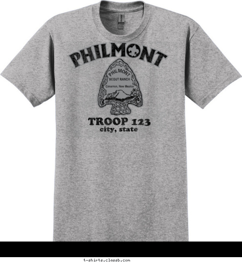 city, state TROOP 123 T-shirt Design 