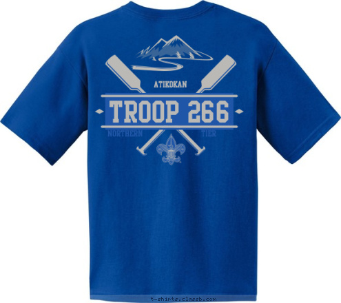 New Text TROOP 266 TIER NORTHERN ATIKOKAN DUNWOODY, GEORGIA TROOP 266 NATIONAL HIGH ADVENTURE BASE  NORTHERN TIER ATIKOKAN        T-shirt Design 