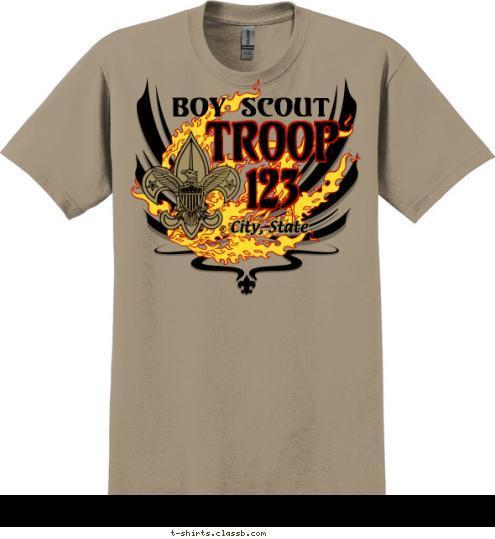 City, State TROOP
123 Boy Scout T-shirt Design 