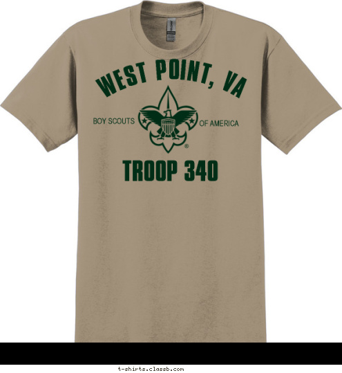 OF AMERICA OF AMERICA BOY SCOUTS TROOP 340 WEST POINT, VA T-shirt Design 