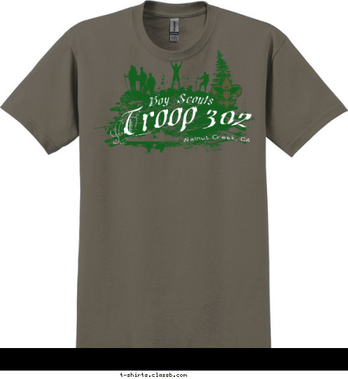 Troop 302 Walnut Creek, CA Boy Scouts T-shirt Design 