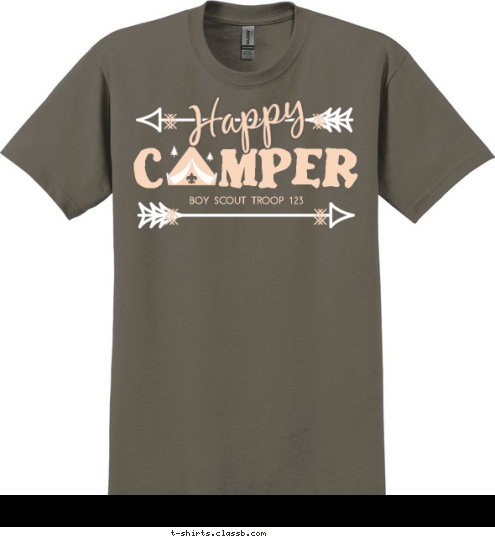 Happy BOY SCOUT TROOP 123 C MPER T-shirt Design 