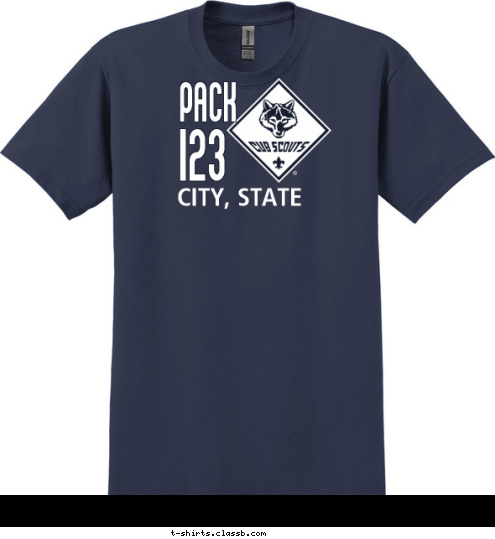 PACK 123 CITY, STATE
 T-shirt Design 