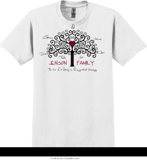 2
0
1
7 Family JENSON The love of a family is life's greatest blessing. Values Care Love Faith Share Grow Life T-shirt Design 