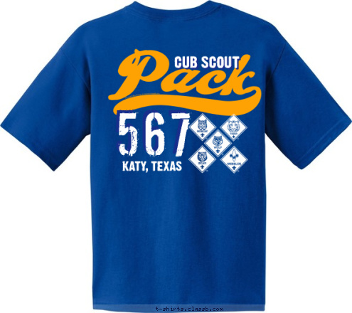 567 567 PACK KATY, TEXAS 567 CUB SCOUT T-shirt Design P567-BothSides