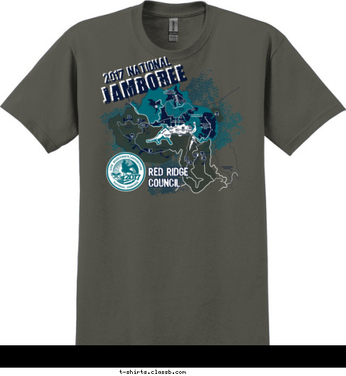 RED RIDGE
COUNCIL 2017 NATIONAL JAMBOREE T-shirt Design 