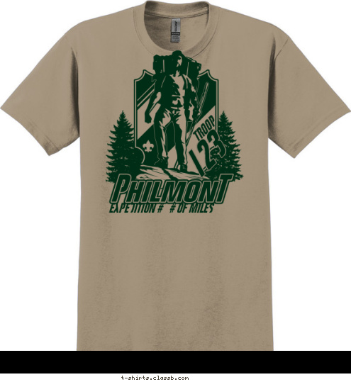 123 TROOP EXPEDITION #   # OF MILES T-shirt Design 