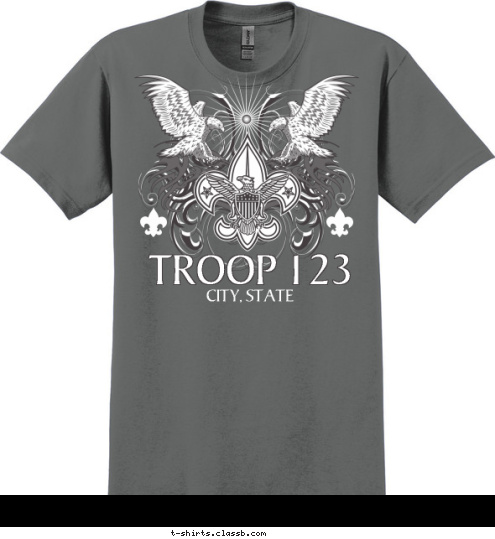 CITY, STATE TROOP 123 T-shirt Design 