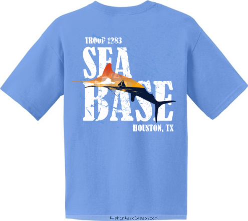 HOUSTON, TX TROOP 1283 TROOP 1283 BASE SEA T-shirt Design 