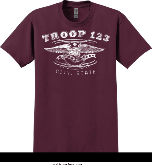 TROOP 123 CITY, STATE T-shirt Design 