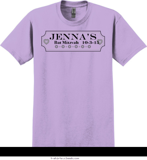 JENNA'S Bat Mitzvah    10-3-15 T-shirt Design 