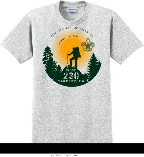 Prepared. for Life. BOY SCOUTS OF AMERICA Yardley, PA 230 TROOP T-shirt Design 